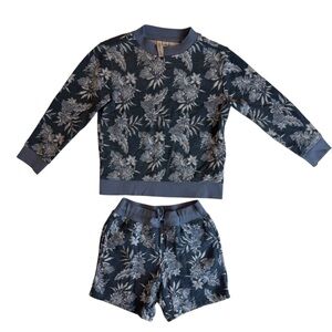 Janie and Jack Navy Floral Kids Pajama Set